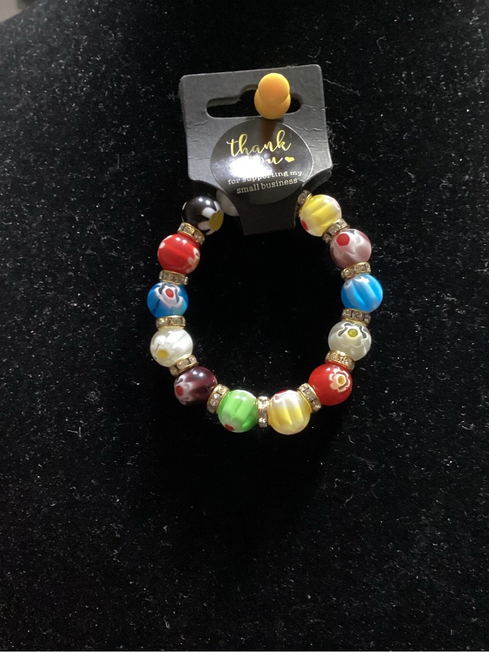 Murano Multicolor Glass Bead Stretch Bracelet